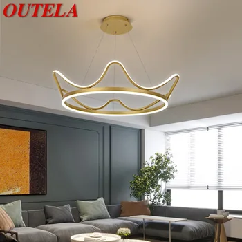 Окачен лампа OUTELA Nordic, модерна златна креативната led короната, осветителни тела за дома, всекидневна, спални, интериор, полилей, лампа