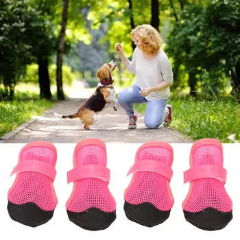 Окото обувки за кучета, устойчиви на хлъзгане, дишащи и удобни обувки за кучета, леки обувки за ходене на открито за малки, Средни и големи кучета