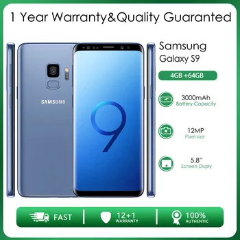 Оригинален Отключени Samsung Galaxy S9 G960U G960F 4 GB RAM И 64 GB ROM 12 MP 5,8 