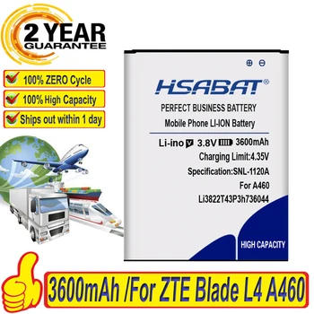 Оригинална Батерия HSABAT 3600 mah Висок Капацитет с Нулев Цикъл за ZTE Blade L4 A460 Li3822T43P3h736044