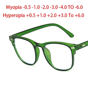 Очила в рамка от Оризови пирони с прозрачни лещи, Очила за Маниаци, при Късогледство, Степента на от-0,5 -1,0 -2,0 до-6,0, Квадратна Далекогледство от + 0,5 до + 6,0