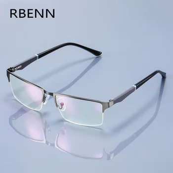 Очила за четене от марката RBENN, мъжки слънчеви очила със сини лека полукадрой, бизнес компютърни очила по рецепта +0.75 1.5 1.75 2.75