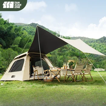 Палатка и тента TANXIANZHE 2 В 1, Напълно Автоматична Интегрирана Быстрооткрывающаяся Преносим Беседка за пикник с Защита от Слънце и дъжд