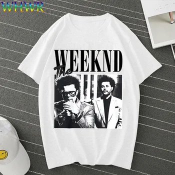 Памучен тениска Weeknd, градинска облекло, тениски в стил хип-хоп, Тениски с големи принтом, Тениски The Weeknd с къс ръкав, Летни Ежедневни Тениски Y2k