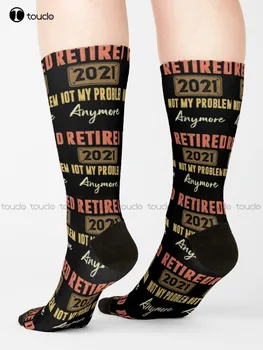 Пенсионер 2021 Повече не е мой проблем - Реколта Подарък Чорапи За пенсиониране, Мъжки Нови Чорапи С Хубав Модел, Забавен Есента е най-Добрият Анимационен филм
