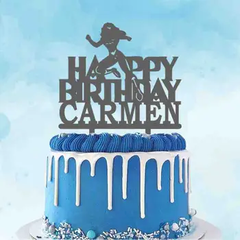 Персонализирани Topper за Тортата за рождения Ден на свръх жена, Потребителско Име, честит Рожден Ден + Topper за Украса на Торта за Рожден Ден На Момиче
