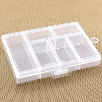 Пластмасова кутия за инструменти с 6 мрежи, прозрачни Кутии За Съхранение на бижута, нефрит Електронни компоненти, Контейнер за Класификация на Части