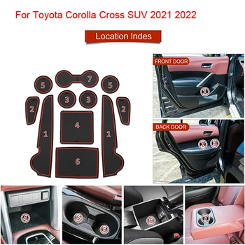 Подложка за капак на гнездо върху вратата на колата за Toyota Corolla Cross SUV 2021 2022 GT Line, Мини накладки за прорезей на вратата, подложка за прорезей в превозното средство
