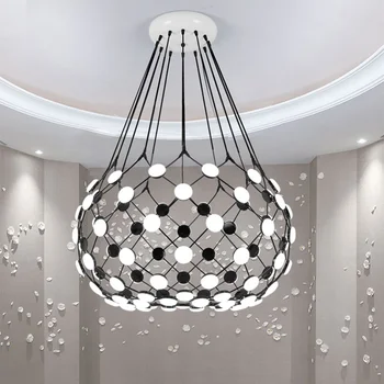 Полилей постмодернистская led подвесная алуминиева голяма мрежа творчески окачен лампа Nordic living room home deco осветителни тела Осветление