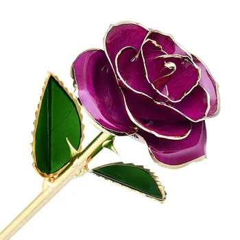 Празнична парти декоративни цветя 24-КАРАТОВО позлатена роза лак за печене цвете златна роза Tanabata подарък за свети Валентин