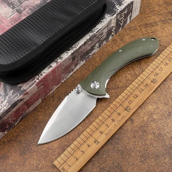 Преносим 8Cr14 острието G10 дръжка, малък сгъваем нож, който е многофункционален инструмент за оцеляване, остър, къмпинг, лов, за самозащита