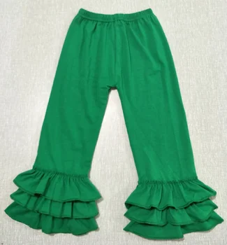 Продажба на едро на детски дрехи в зелен цвят с дълъг штанами, обикновен панталон, детски Дрехи
