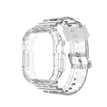 Прозрачен калъф за iWatch Apple Watch Ultra 49 мм, комплект за промяна на каишка, прозрачна лента, аксесоари за гривни
