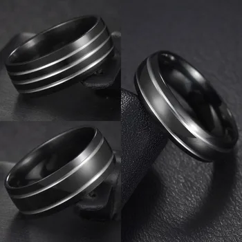 Просто женски пръстен от титан с гладко покритие, пръстен на пръста си, бижута за мъже годежни пръстени, подарък