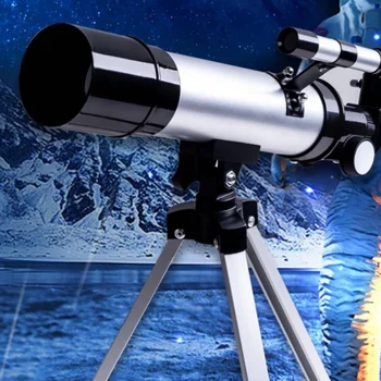 Професионален астрономически телескоп с увеличение HD, мощен статив, бинокъл, за да видите звезди и Луната, учебни помагала за децата и учениците