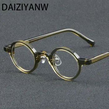 Реколта Кръгли Рамки За Очила От Ацетат в стил Пънк, Мъжки Рамки За Очила При Късогледство, Оптични Рамки За Очила По Рецепта, Дамски Маркови Очила