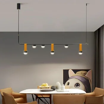Ресторанная поясная полилей скандинавски минималистичен дълъг бар на Рецепцията на Декоративно led осветление Творчески светлина Луксозна окачена лампа