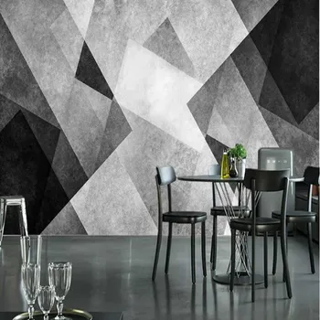 Ретро и модерни геометрични черно-бели линии, 3D декорация, подобрения в дома, 3D тапети за стените, 3D стенописи, тапети