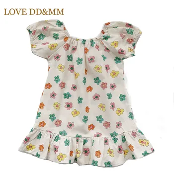 Рокля за момичета LOVE DD & MM, детска празнична облекло принцеса с хубав цветен принтом, детски дрехи, детски костюми