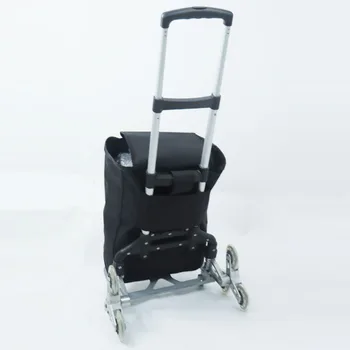 Ръчна количка Количка за пазаруване от алуминиева сплав Сгъваема преносима количка за изкачване по стълбата, която може да се движи на открито