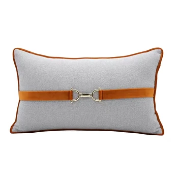 Сив калъф за възглавници, velvet оранжево калъф за възглавници, висококачествен домашен Декор