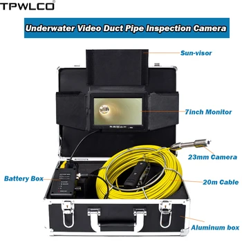 Система за Камери на Промишлени Ендоскоп 1000TVL 23mm Underwater Video Duct Pipe Inspection Camera С Кабел с Дължина 7 инча 20 м