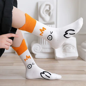Сладки чорапи, забавни дамски чорапи с гъши главата, творчески къси чорапи с мультяшными животни, Kawai, Честит чорап, Патица, японското животно харадзюку