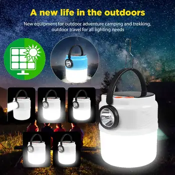 Слънчев led лампа за къмпинг Слънчеви зареждане USB Акумулаторни фенери Лампа за работа на открито, палатки, Преносими аварийни туристически фенери