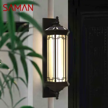 Слънчев, с монтиран на стената лампа SAMAN Модерни външни тела Sconce LED Водоустойчива IP65 за къщи, вили, тераси, вътрешен двор