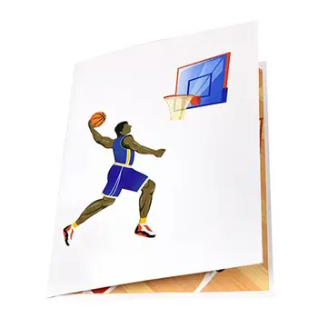 Спортни поздравителни картички, Баскетболно игрище, 3D картички, поздравителни картички на баскетбольную тема, пощенски Картички с триизмерна баскетбол
