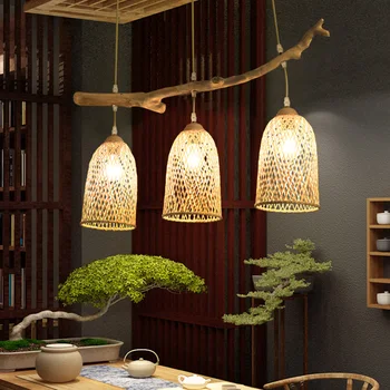 Творческа личност, клон лампи бамбук художествена клонка ракита, бамбук лампа Японски ресторант полилей полилей офис