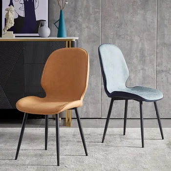 Трапезария стол Модерен дом, от изкуствена кожа в скандинавски стил, облегалка за ресторант, Мека възглавница за хотела, лесен луксозен стол Ghost Chair