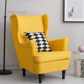 Тъканни на мека мебел за дневна Скандинавски едноспален разтегателен Американската мебелите за дневна е Просто един стол с висока облегалка, Модерен селска диван за почивка