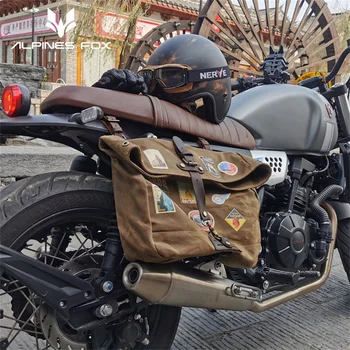 Универсална мотоциклетът странична чанта, водоустойчив холщовые трактор преглед чанти за скутер, чанта за каска Cruiser Motorbike Dirt Bike за Honda Triumph