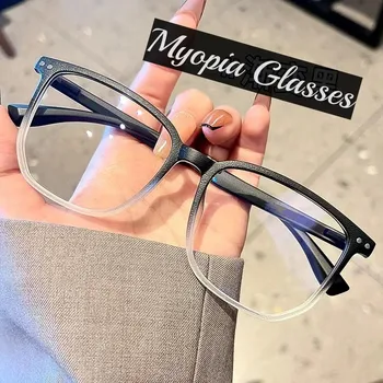 Уникални очила за късогледство в дървена рамка Унисекс Квадратни прозрачни градиентные очила са Модерни слънчеви очила за мъже и жени