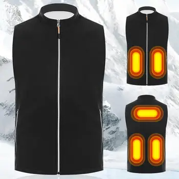 Унисекс, зимна топла жилетка без ръкави, USB, умен нагревател, уличен измръзване жилетка с висока яка и V-образно деколте, походный жилетка, яке, жилетка