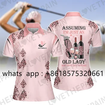 Фитнес Спортна Риза за голф и Поло Риза Женска Розова Тениска с къс ръкав Дишащи Дамски бързо съхнещи Копчета С ревери Модни Върхове 2023