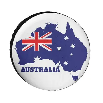 Флаг Австралия Карта Изследване на Вселената Калъфи за Гуми, Защитни Покривала за колелата, Защита от Атмосферни въздействия, Защита от Uv, Калъф за Резервна гума