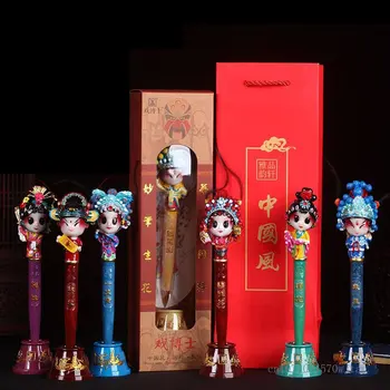 Характерен подарък в китайски стил, дръжка за грим на лицето в Пекинската опера, народната занаятчийско изкуство в чужбина, малък подарък за дома, писалка за писане