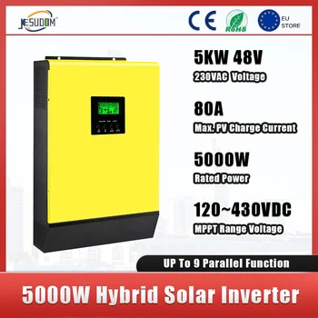 Хибриден слънчев инвертор с мощност 5 кВт 48 230, 450 vdc, PV MPPT, Слънчево зарядно 80A, зарядно Устройство с Паралелна функция