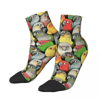 Цветни мъжки чорапи до глезена унисекс с красиви птици и животни в стил харадзюку, забавен подарък, с нисък чучур