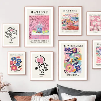 Цветя пазар с деколте Matisse, Галерия Кит, монтиране на изкуството, платно, скандинавски плакат и щампи, стенни картини за вашия интериор дневна