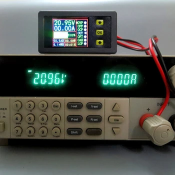 Цифров мултицет, тестер заряд-разряд на батерията, измерване на постоянен ток 0-90 В 0-20 А, волт-амперметър, цветен LCD екран с датчик на Хол 20 мм
