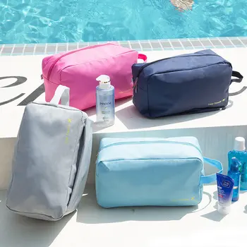 Чанта за пране, преносим водоустойчив Отделна суха/влажна дамски многофункционална чанта за съхранение на козметика с голям капацитет