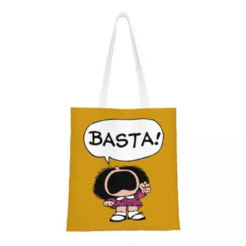 Чанти за пазаруване Mafalda Баста, холщовые чанти за пазаруване, чанта през рамо, с голям Капацитет, здрава чанта с анимационни герои Quino Argentina