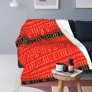 Червено и черно модерна кал одеяла от коралов руно, плюшевое африканско зимно топло одеяло за спално бельо