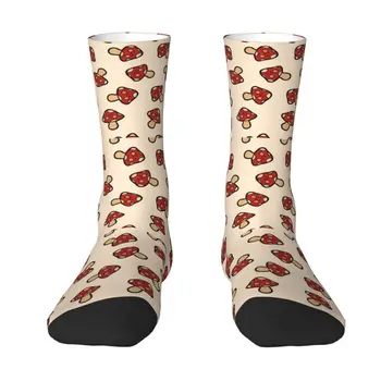 Честит гъби модел на кремави на мъжките и женските чорапи унисекс Kawaii Пролет лято есен зима, чорапи под роклята