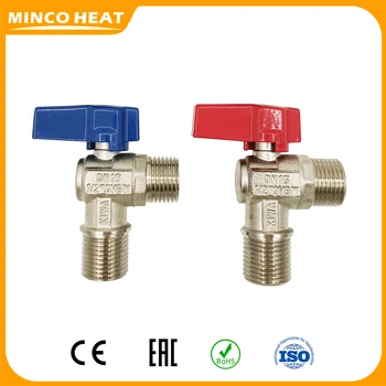 Ъглов клапан електрически печки Minco Heat с външна тел M1/2* M1/2 в комплект от двете, Използван за системата термостатических воден вентил за подово отопление