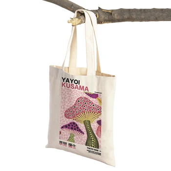 Японската чанта-купувач с принтом Яеи Кусамы, Странна чанта-тоут във формата на Вълни и точки за Тъща, Модни Художествена Ежедневни Дамски пазарска Чанта През рамо
