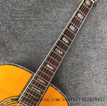 висококачествена 41-инчов акустична китара серия 4----5 с жълти покрив от масив смърч, страници и облегалка от червено дърво, подплата от махагон,